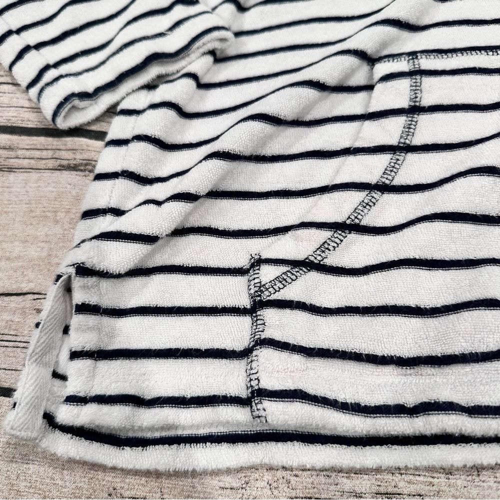 Fat Face Terry Cloth White with Navy Stripes Hoodie Oversized Size 2 - Picture 10 of 10